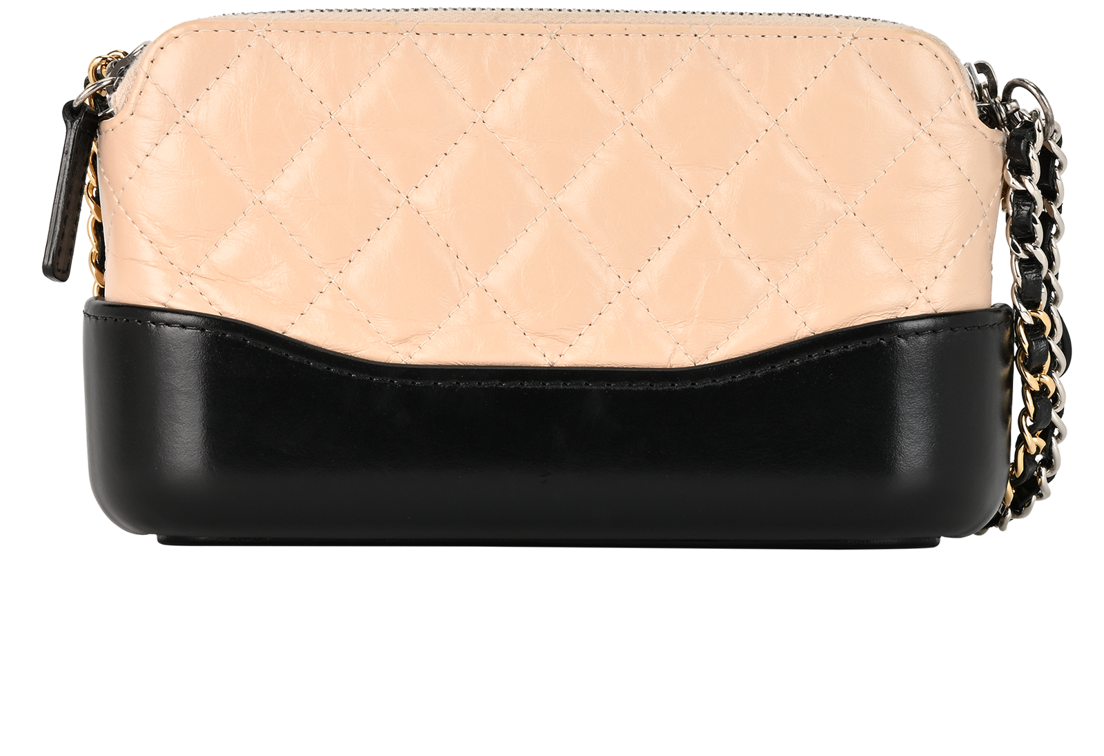 Gabrielle Wallet On Chain, &pound;1,600, Handbags, Beige/Black, Leather, Back view